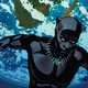 Marvel comic art of T’Challa carrying the world on his back on the cover of Black Panther #18.